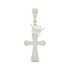 Thumbnail Image 1 of Previously Owned Men's Diamond Slanted Crown Cross Charm 1/2 ct tw 10K Yellow Gold