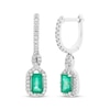 Thumbnail Image 1 of Previously Owned Emerald & Diamond Drop Earrings 1/5 ct tw 10K White Gold