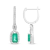 Thumbnail Image 3 of Previously Owned Emerald & Diamond Drop Earrings 1/5 ct tw 10K White Gold