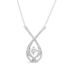 Thumbnail Image 1 of Previously Owned Love Entwined Diamond Necklace 1/2 ct tw Round-cut 10K White Gold 18"