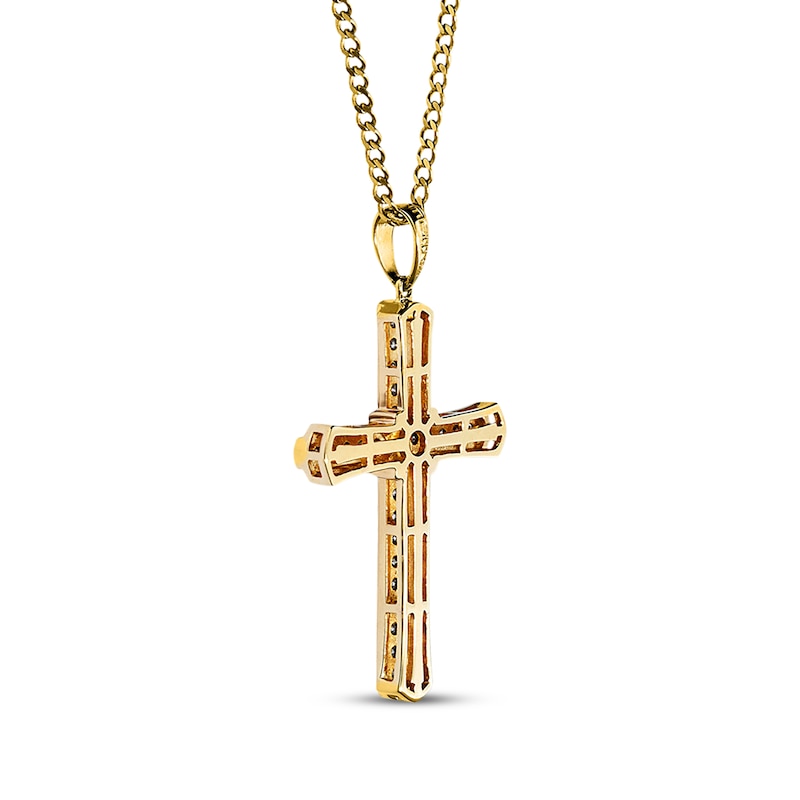 Previously Owned Men's Cross Necklace 1/2 ct tw Diamonds 10K Yellow ...