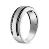 Thumbnail Image 2 of Previously Owned Men's Black Diamond Wedding Band 1/3 ct tw Round-cut 10K White Gold