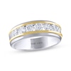 Thumbnail Image 1 of Previously Owned Men's THE LEO Diamond Wedding Band 1-1/2 ct tw Round-cut 14K Two-Tone Gold