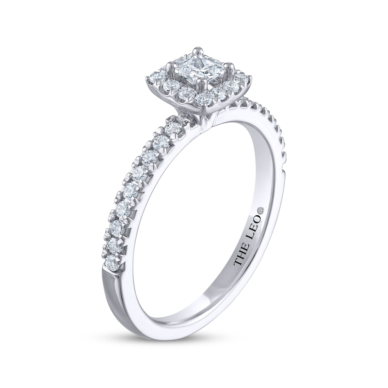 Main Image 2 of Previously Owned THE LEO Diamond Engagement Ring 1/2 ct tw Princess & Round-cut 14K White Gold