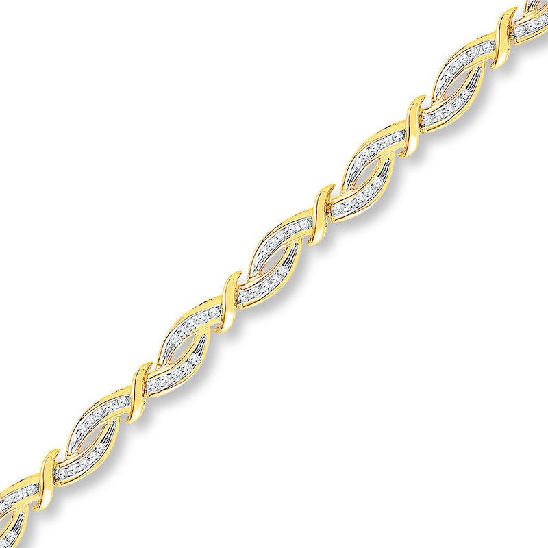 Main Image 1 of Previously Owned Diamond Bracelet 1/2 ct tw Round-cut 10K Yellow Gold