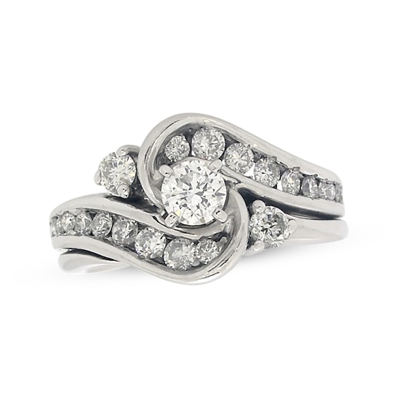Previously Owned Round-Cut Diamond Bridal Set 1 ct tw 14K White Gold Size 6.75