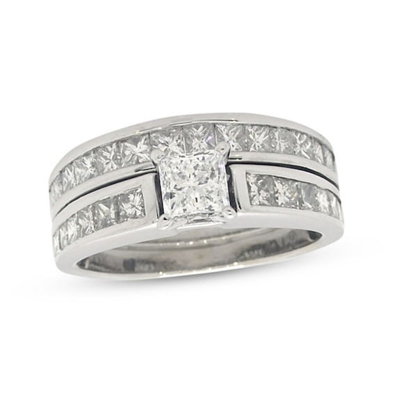 Previously Owned Princess-Cut Diamond Bridal Set ct tw 14K White Gold Size
