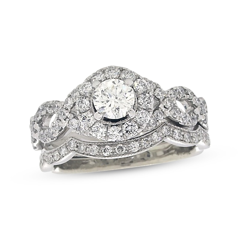 Main Image 1 of Previously Owned Neil Lane Diamond Bridal Set 1-1/4 ct tw Round-Cut 14K White Gold Size 5.25