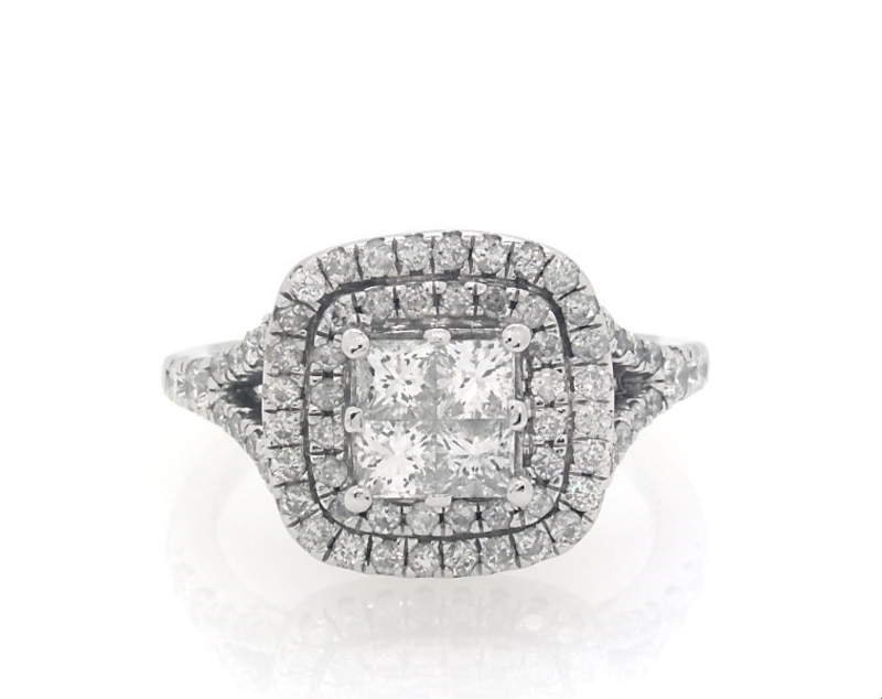 Main Image 1 of Previously Owned Diamond Engagement Ring 1-1/6 ct tw Princess-cut 14K White Gold