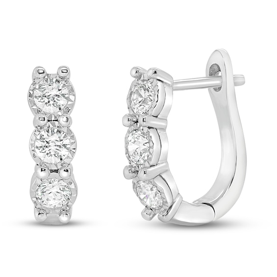 Previously Owned Diamond Hoop Earrings 1/ ct tw 10K White Gold