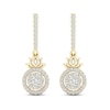 Thumbnail Image 1 of Previously Owned By Women For Women Diamond Lotus Drop Earrings 1/3 ct tw Round-cut 10K Yellow Gold