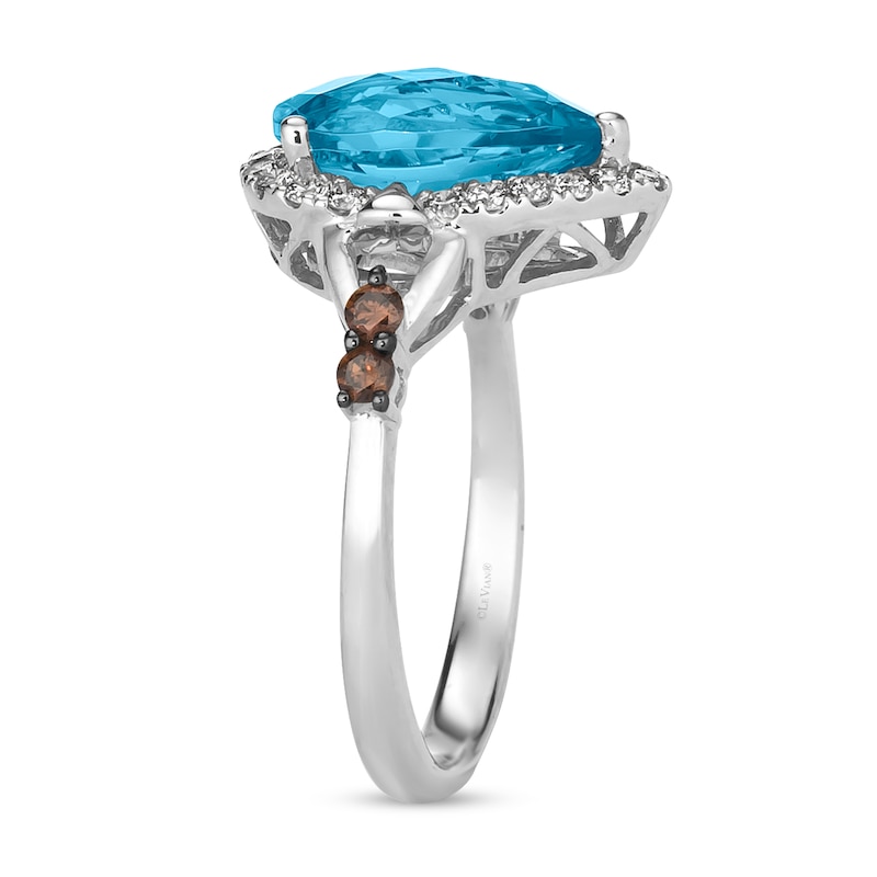 Main Image 2 of Previously Owned Le Vian Blue Topaz Ring 3/8 ct tw Diamonds 14K Vanilla Gold