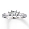 Thumbnail Image 1 of Previously Owned 3-Stone Diamond Ring 1/2ct tw Princess-cut 14K White Gold