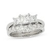 Thumbnail Image 0 of Previously Owned Princess-Cut Three-Stone Diamond Bridal Set 1-3/8 ct tw 14K White Gold Size 6