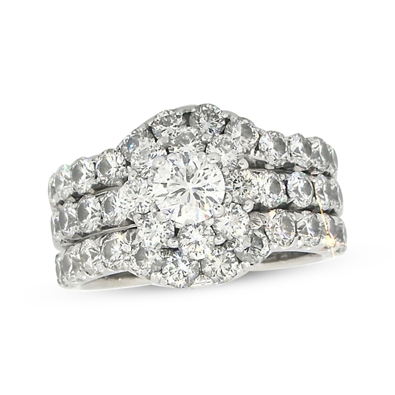 Main Image 1 of Previously Owned THE LEO Diamond Bridal Set 2-3/4 ct tw 14K White Gold Size 7