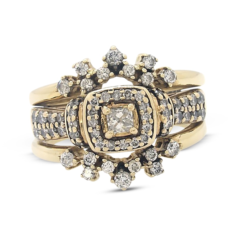 Main Image 1 of Previously Owned Diamond Bridal Set 1 ct tw Round-Cut 14K Yellow Gold Size 6.75