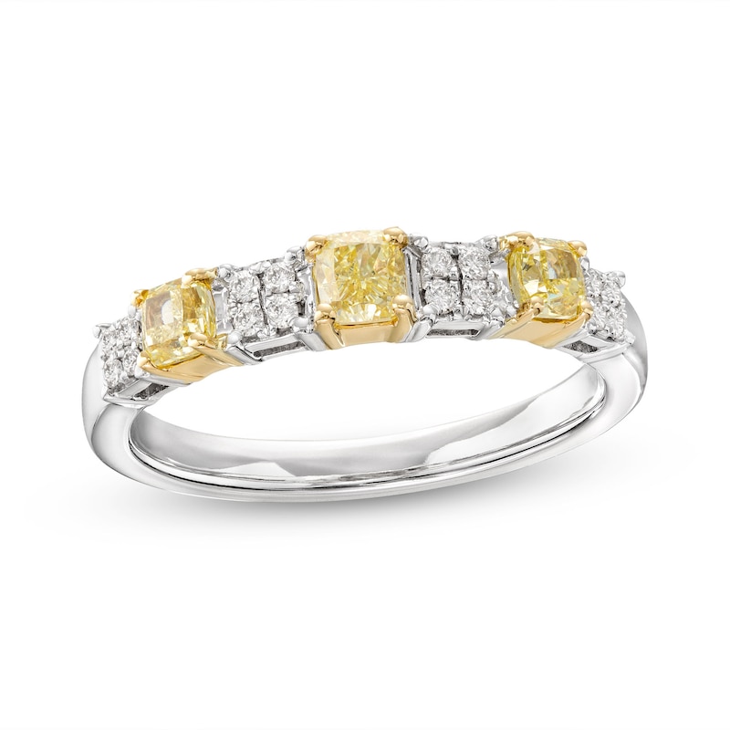 Main Image 1 of Previously Owned Le Vian Sunny Yellow Diamond Ring 5/8 ct tw 14K Two-Tone Gold