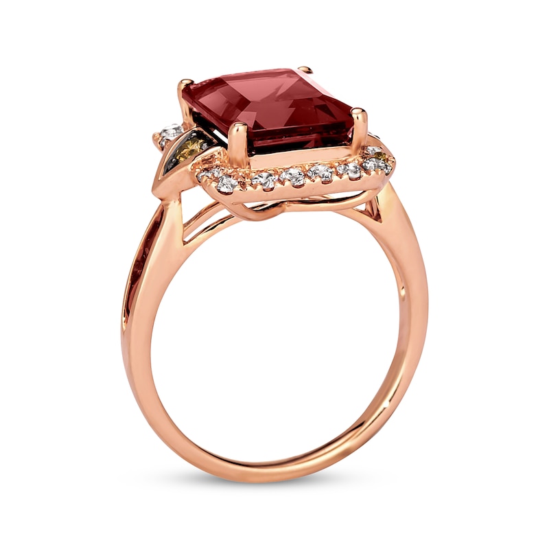 Main Image 2 of Previously Owned Le Vian Creme Brulee Garnet Ring 1/2 ct tw Diamonds 14K Strawberry Gold