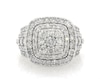 Thumbnail Image 1 of Previously Owned Multi-Diamond Center Engagement Ring 4 ct tw Round-cut 10K White Gold