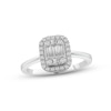 Thumbnail Image 0 of Previously Owned Diamond Ring 3/8 ct tw Baguette & Round-cut 10K White Gold