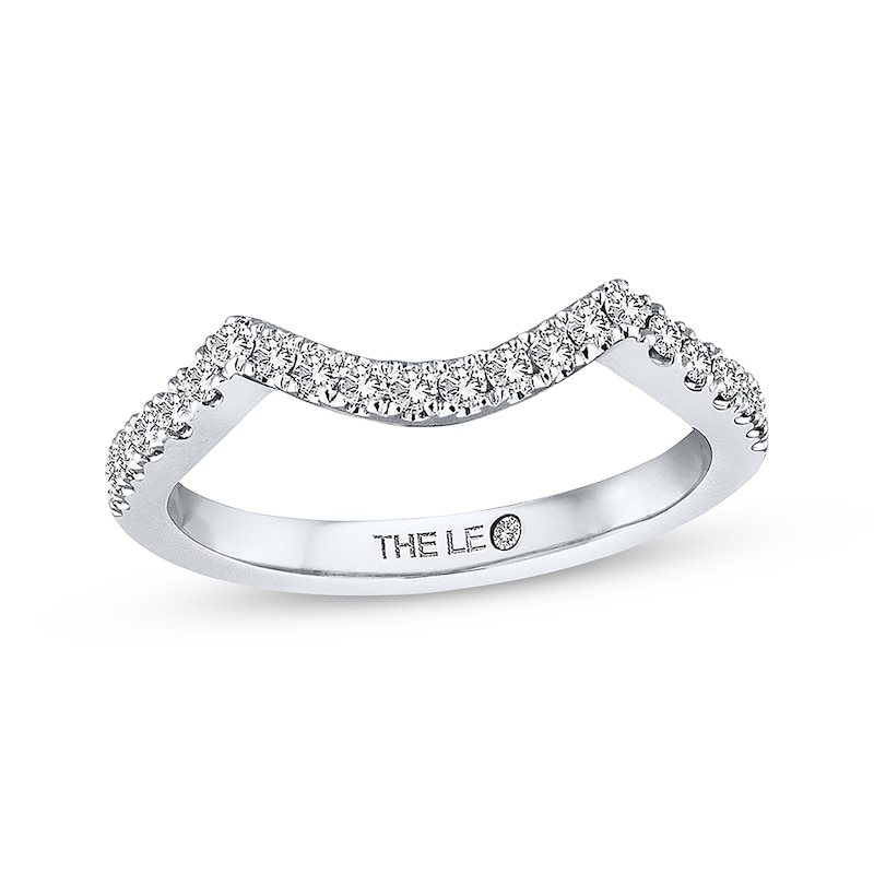 Main Image 1 of Previously Owned THE LEO Diamond Wedding Band 1/4 ct tw Round-cut 14K White Gold