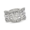 Thumbnail Image 1 of Previously Owned 3-Stone Diamond Bridal Set 2-1/4 ct tw Princess & Round-Cut 14K White Gold Size 9.25