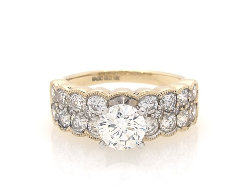 Main Image 1 of Previously Owned Diamond Engagement Ring 2-1/2 ct tw Round 14K Two-Tone Gold