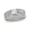 Thumbnail Image 1 of Previously Owned Princess-Cut Diamond Bridal Set 2-1/5 ct tw 14K White Gold Size 10