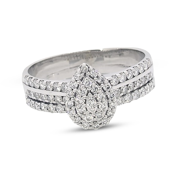 Previously Owned Diamond Bridal Set ct tw Round-Cut 14K White Gold Size