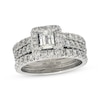 Thumbnail Image 1 of Previously Owned Neil Lane Emerald-Cut Diamond Bridal Set 2-1/3 ct tw 14K White Gold Size 7.25