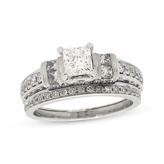 Previously Owned Neil Lane Princess-Cut Diamond Bridal Set 1-3/8 ct tw ...