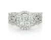Thumbnail Image 0 of Previously Owned Round-Cut Diamond Oval Halo Bridal Set 1-3/8 ct tw 14K White Gold Size 9.5