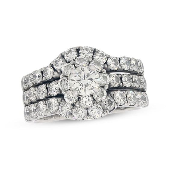 Previously Owned THE LEO Diamond Bridal Set 2-3/4 ct tw 14K White Gold Size 8.5