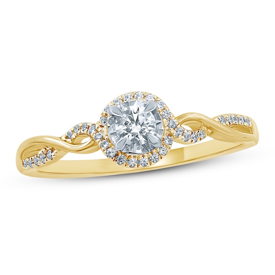 Previously Owned Diamond Engagement Ring 1/4 ct tw Round-Cut 10K Two-Tone Gold