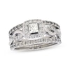 Thumbnail Image 1 of Previously Owned THE LEO Diamond Princess-Cut Bridal Set 1-1/3 ct tw 14K White Gold Size 8