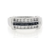 Thumbnail Image 1 of Previously Owned Men's Black & White Diamond Wedding Band 1/2 ct tw 10K White Gold