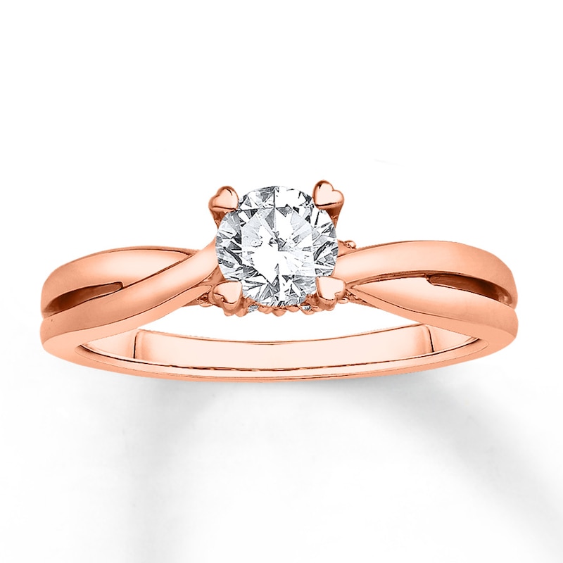 Main Image 1 of Previously Owned Diamond Engagement Ring 1/2 ct tw Round-cut 14K Rose Gold