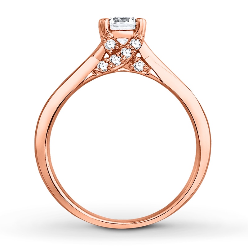 Main Image 2 of Previously Owned Diamond Engagement Ring 1/2 ct tw Round-cut 14K Rose Gold