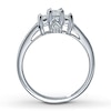 Thumbnail Image 2 of Previously Owned Three-Stone Diamond Ring 1/2 ct tw Princess-Cut 14K White Gold