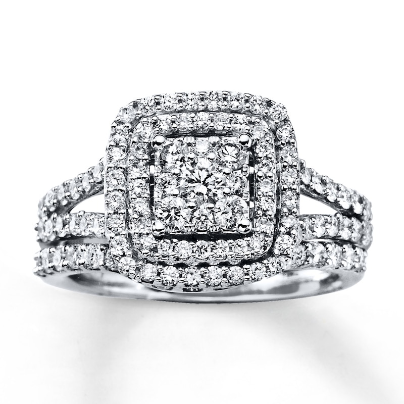 Previously Owned Diamond Bridal Set 1-1/3 ct tw 14K White Gold Size 8