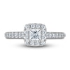 Thumbnail Image 1 of Previously Owned Diamond Engagement Ring 1-1/4 ct tw Princess & Round-cut 14K White Gold