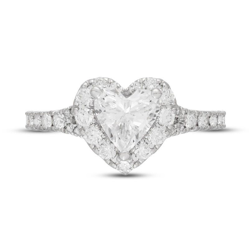 Main Image 2 of Previously Owned Neil Lane Diamond Engagement Ring 1-3/8 ct tw Heart & Round-Cut 14K White Gold