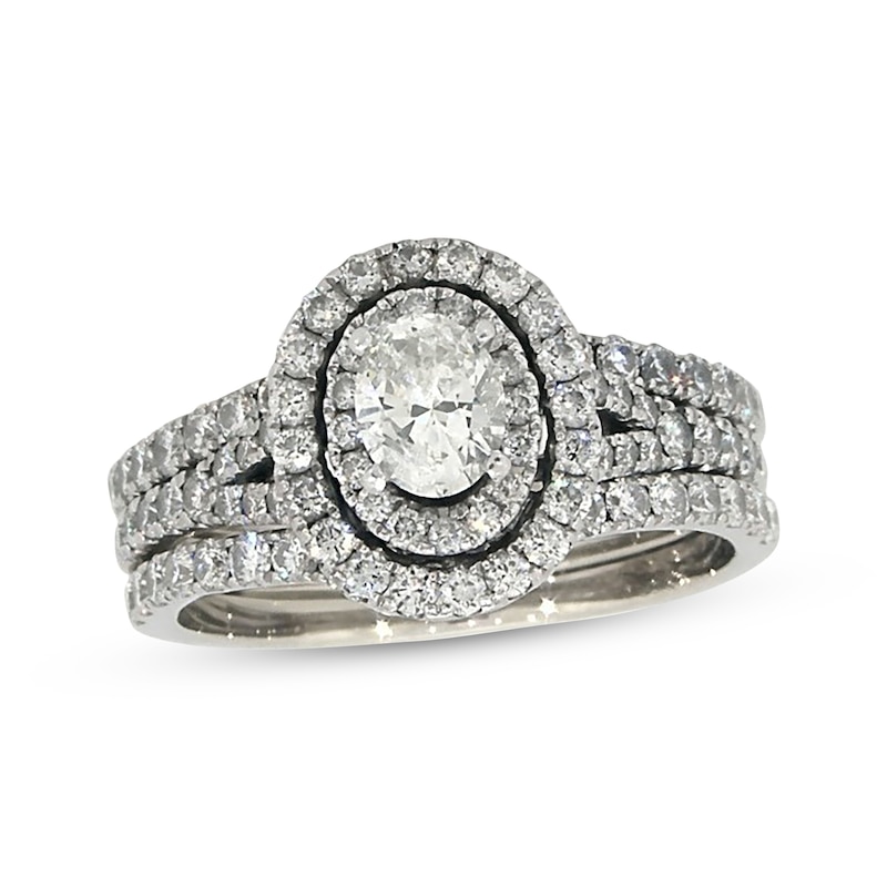 Main Image 1 of Previously Owned Neil Lane Oval-Cut Diamond Bridal Set 1-7/8 ct tw 14K White Gold Size 8