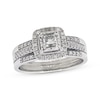 Thumbnail Image 0 of Previously Owned Princess-Cut Diamond Bridal Set 1 ct tw 14K White Gold Size 10.75