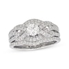 Thumbnail Image 1 of Previously Owned THE LEO Diamond Round-Cut Bridal Set 1-5/8 ct tw 14K White Gold Size 9