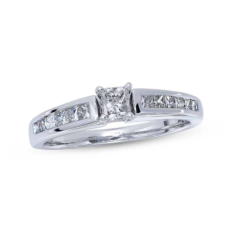 Main Image 1 of Previously Owned Diamond Engagement Ring 5/8 ct tw Princess-cut 14K White Gold