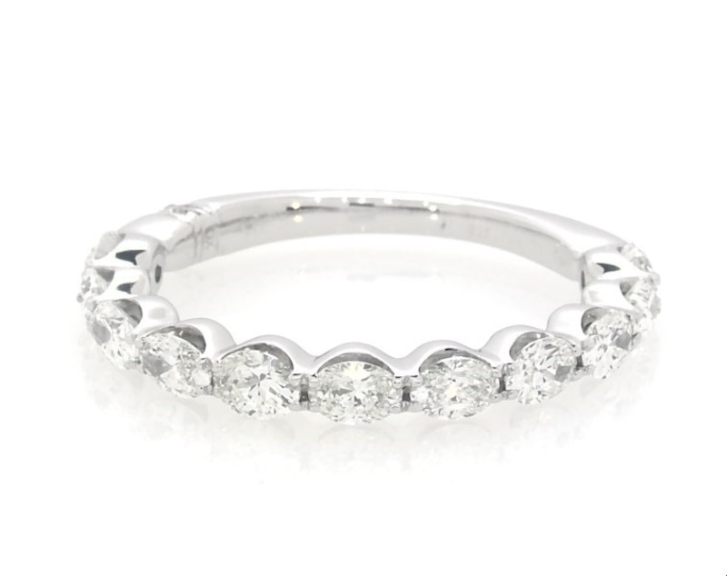 Previously Owned Monique Lhuillier Bliss Diamond Wedding Band 1 ct tw Oval & Round-cut 18K White Gold