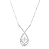 Thumbnail Image 1 of Previously Owned Love Entwined Diamond Necklace 1/4 ct tw Round-cut 10K White Gold 18&quot;