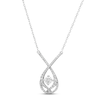 Thumbnail Image 2 of Previously Owned Love Entwined Diamond Necklace 1/4 ct tw Round-cut 10K White Gold 18&quot;