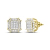 Thumbnail Image 1 of Previously Owned Men's Diamond Square Stud Earrings 1/4 ct tw Round-cut 10K Yellow Gold